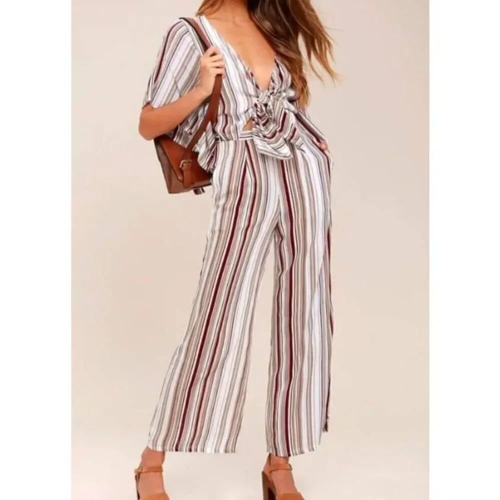 Faithfull the Brand Tilos Jumpsuit - Franklin Stripe - size 4